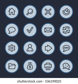 Web und Internet, Haus und Suche, Ordner und Druck, Pfeile und Recycling, Web-Vektorsymbol-Set