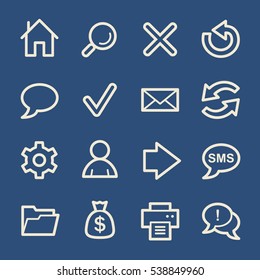 Web e Internet, home y search, folder and print, flechas y reciclaje, iconos de vectores web conjunto