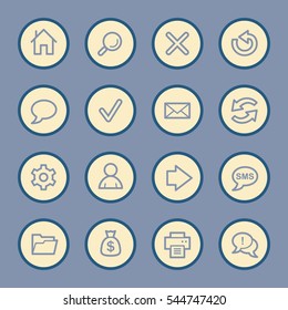 Web and internet, home and search, folder and print, arrows and recycling, web vector icons set