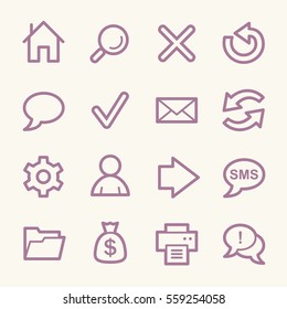 Web und Internet, Haus und Suche, Ordner und Druck, Pfeile und Recycling, Web-Vektorsymbol-Set