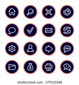 Web e Internet, home y search, folder and print, flechas y reciclaje, iconos de vectores web conjunto