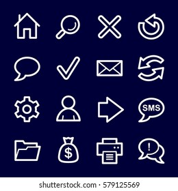 Web e Internet, home y search, folder and print, flechas y reciclaje, iconos de vectores web conjunto
