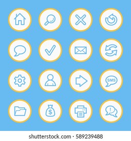 Web and internet, home and search, folder and print, arrows and recycling, web vector icons set