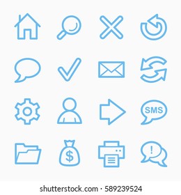 Web and internet, home and search, folder and print, arrows and recycling, web vector icons set