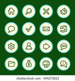 Web and internet, home and search, folder and print, arrows and recycling, web vector icons set