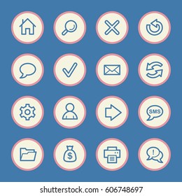 Web and internet, home and search, folder and print, arrows and recycling, web vector icons set