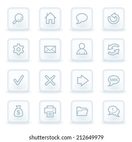 Web & internet icon set 1, white square buttons 