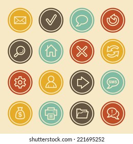 Web & Internet Icon Set 1, Color Circle Buttons