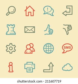 Conjunto de ícones da Web e da Internet 2, cor retrô 