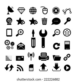 web and internet icon set on white background 