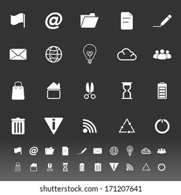 Web and internet icons on gray background, stock vector