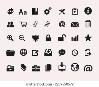 Web and Internet icons on white background, isolated objects. set of  web icons 