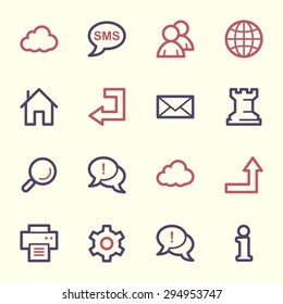 conjunto de iconos de Internet