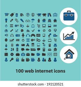 web internet icons, signs set, vector