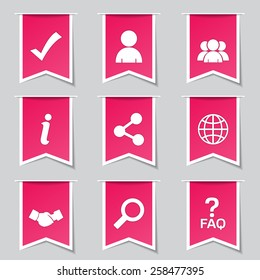 Web Internet Label Vector Pink Icon Design Set 2