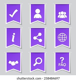 Web Internet Label Vector Violet Icon Design Set 2