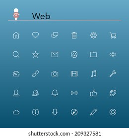 Web and internet line Icons set. Vector illustration.