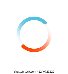Web or Internet Progress Loader Circle Icon in blue and orange colors. Vector illustration isolated on white background.