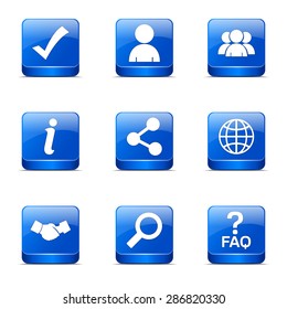 Web Internet Square Vector Blue Icon Design Set 2