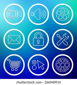 Web and Internet Technology on Blue Round Buttons