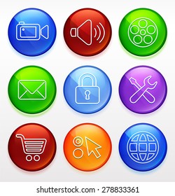 Web and Internet Technology on  Color Round Buttons