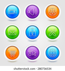 Web and Internet Technology on  Color Round Buttons