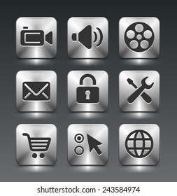 Web and Internet Technology on Silver Square Buttons