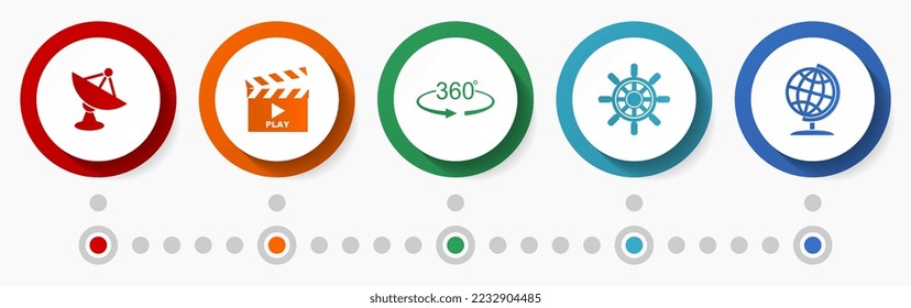 Web and internet vector icon set, flat design buttons, infographic template