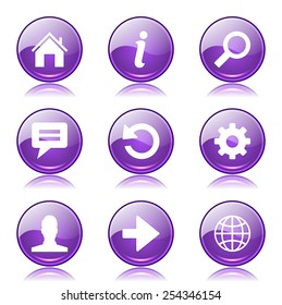 Web Internet Violet Vector Button Icon Design Set