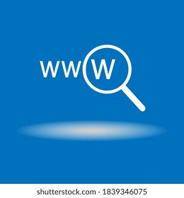 Web Internet WWW Search Text and Magnifying Glass.
