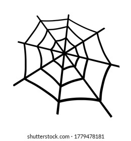 Web isolated on a white background. Web for Halloween, a scary, ghostly, spooky element for design on Halloween. Vector