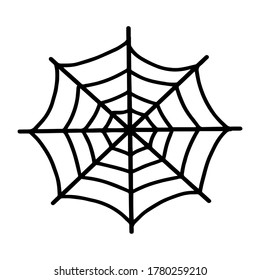 Web isolated on a white background. Web for Halloween, a scary, ghostly, spooky element for design on Halloween. Vector