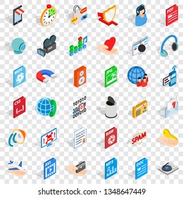 Web key icons set. isometric style of 36 web key vector icons for web for any design