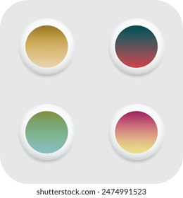 Web kit Linear Gradient A series of four circles with different colors and colors on them.