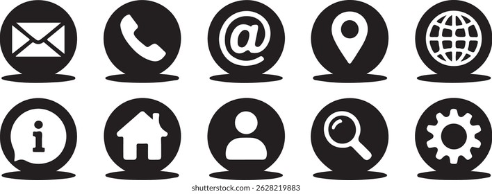 Web Kontakt Symbol icon set. Kontakt Icons Buttons collection. Vector illustration