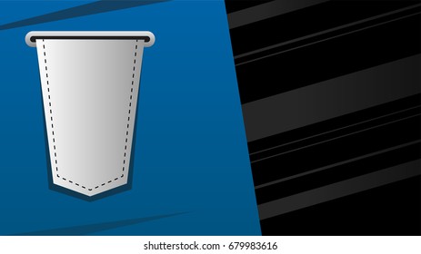 Web, label or tags elements for print, bookmark, banner and poster material, vertical ribbon.