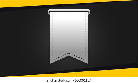 Web, label or tags elements for print, bookmark, banner and poster material, vertical ribbon.