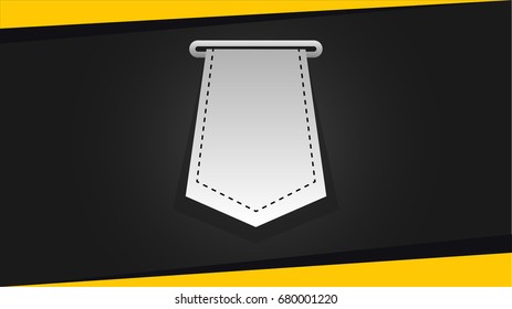 Web, label or tags elements for print, bookmark, banner and poster material, vertical ribbon.