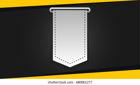 Web, label or tags elements for print, bookmark, banner and poster material, vertical ribbon.