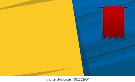 Web, label or tags elements for print, bookmark, banner and poster material, vertical ribbon