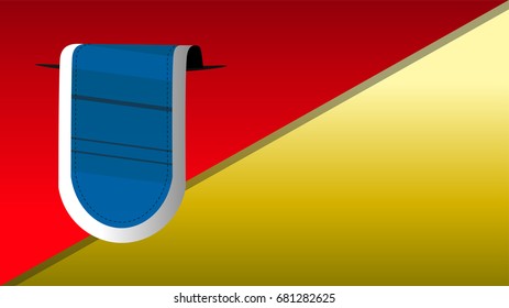 Web, label or tags elements for print, bookmark, banner and poster material, vertical ribbon