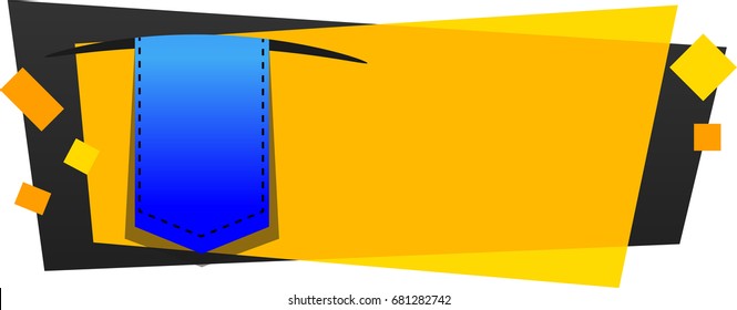 Web, label or tags elements for print, bookmark, banner and poster material, vertical ribbon