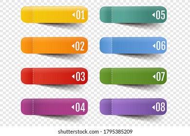 Web-Labels Big Set einzeln auf transparentem Hintergrund mit Farbverlauf-Mesh, Vektorgrafik