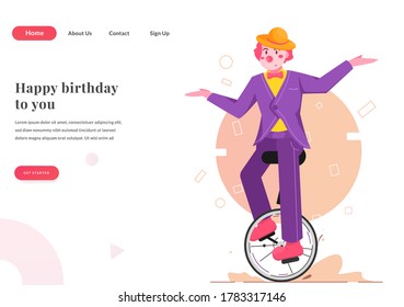 web landing page clown show