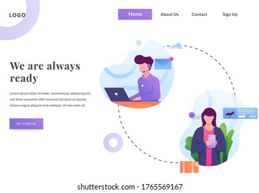 web landing page costumer service