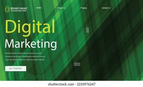 Diseño de la página de aterrizaje web. Página de inicio del marketing digital.