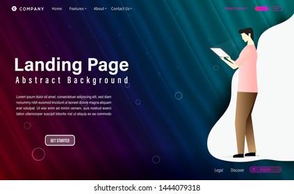 web landing page design templates abstract background. Modern vector illustration concepts for digital website and mobile website development.