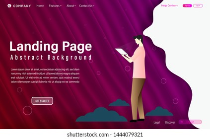 web landing page design templates abstract background. Modern vector illustration concepts for digital website and mobile website development.