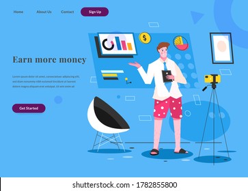 web landing page presentation from home