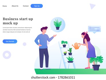 página web de aterrizaje hablando de planta